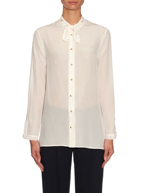 gucci blouse white|Gucci decorative blouses.